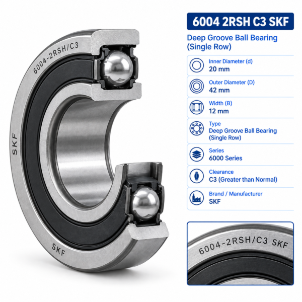 بلبرینگ 6004.2RSH SKF ساخت ایتالیا