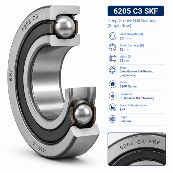 بلبرینگ 6205C3 SKF